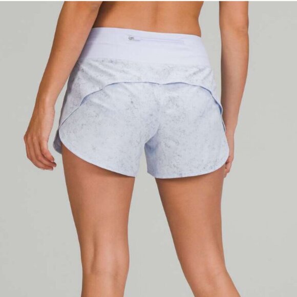 Lululemon Speed Up Mid-Rise Lined Short 4" Gravel Dust Pastel Blue Multi - Picture 6 of 6